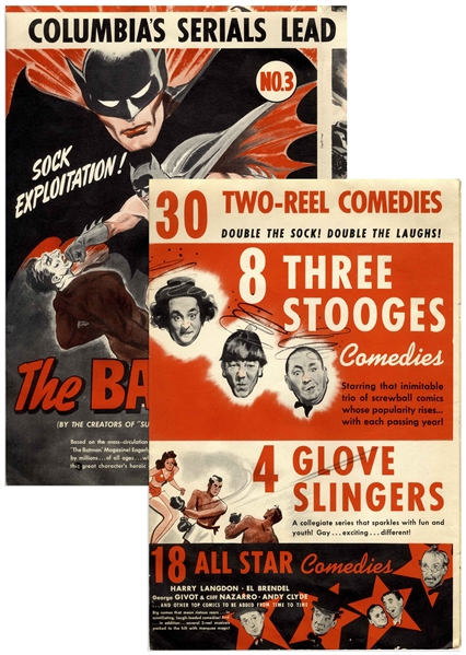 Columbia's 1942-43 ''Victory Program'' for Theaters, Advertising Its Shorts & Serials, Including ''8 Three Stooges Comedies'' and the Very First Appearance of ''Batman'' in Film
